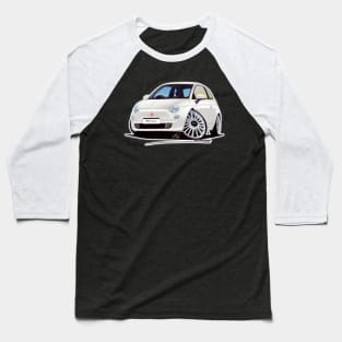 Fiat 500 White Baseball T-Shirt